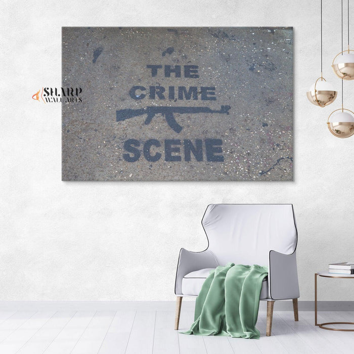 Banksy Wall Art - The Crime Scene - SharpWallArts