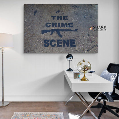 Banksy Wall Art - The Crime Scene - SharpWallArts