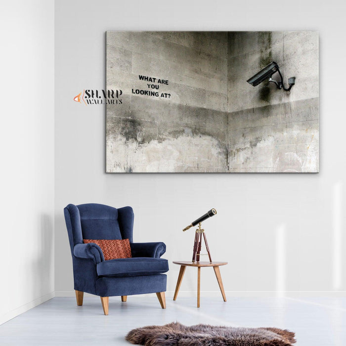 Banksy Wall Art - What Are You Looking At - SharpWallArts