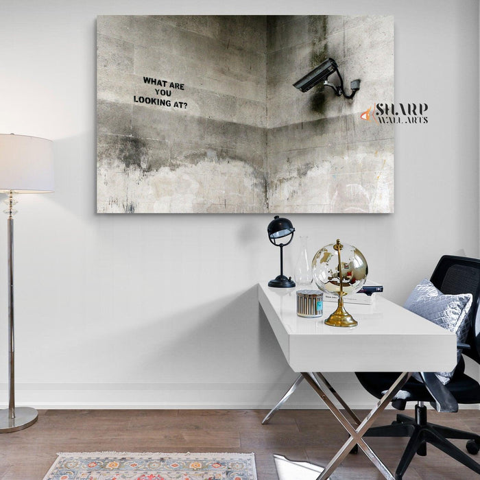 Banksy Wall Art - What Are You Looking At - SharpWallArts
