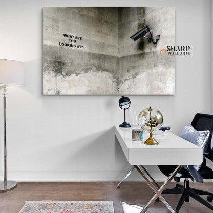 Banksy Wall Art - What Are You Looking At - SharpWallArts