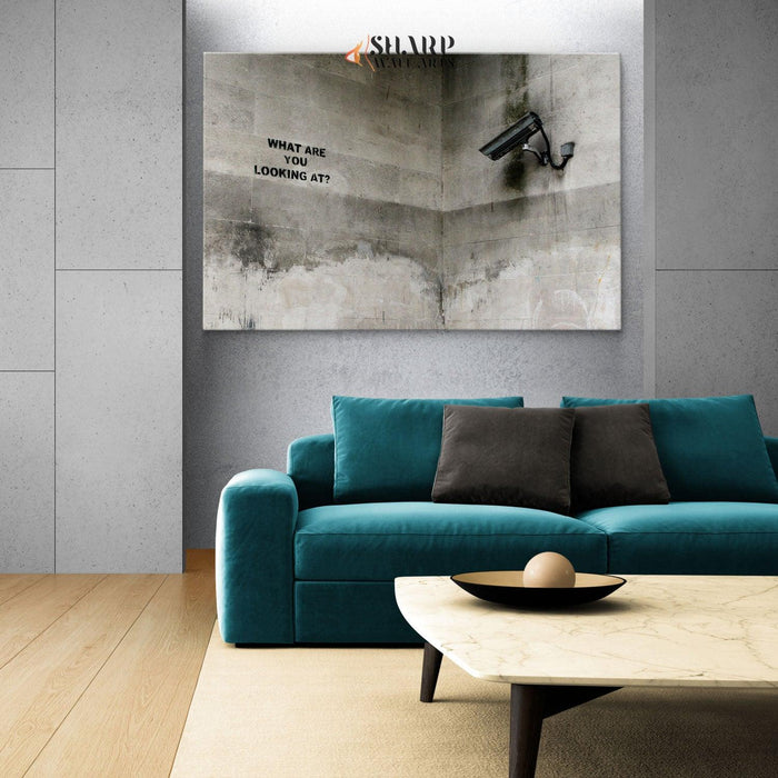 Banksy Wall Art - What Are You Looking At - SharpWallArts
