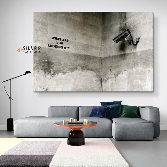 Banksy Wall Art - What Are You Looking At - SharpWallArts