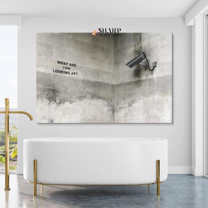 Banksy Wall Art - What Are You Looking At - SharpWallArts