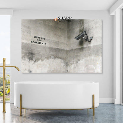 Banksy Wall Art - What Are You Looking At - SharpWallArts