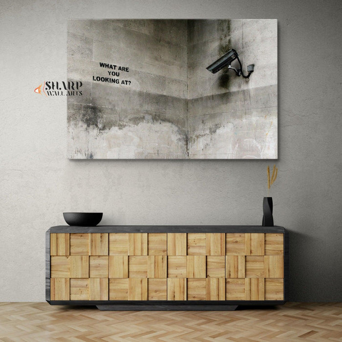 Banksy Wall Art - What Are You Looking At - SharpWallArts