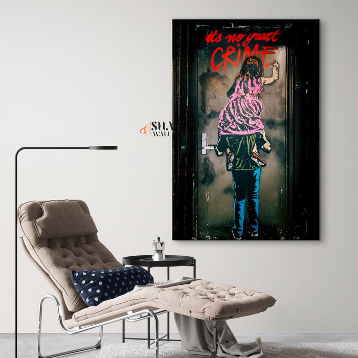Banksy Wall Art Canvas - Its no great crime - SharpWallArts