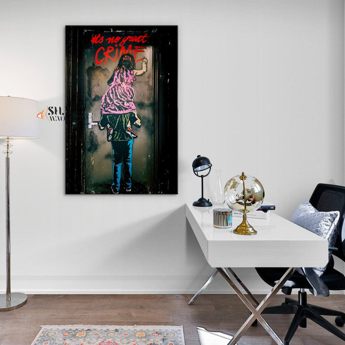 Banksy Wall Art Canvas - Its no great crime - SharpWallArts