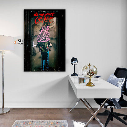 Banksy Wall Art Canvas - Its no great crime - SharpWallArts
