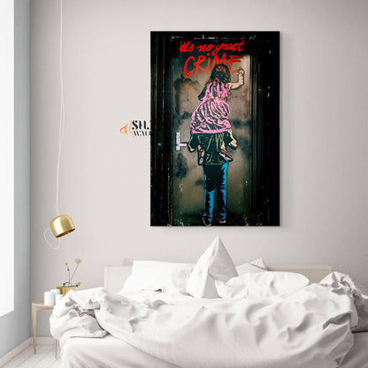Banksy Wall Art Canvas - Its no great crime - SharpWallArts