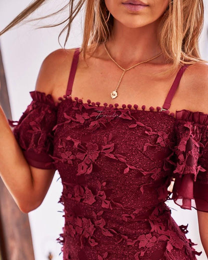 Beatrice Dress - Red - SHOPJAUS - JAUS
