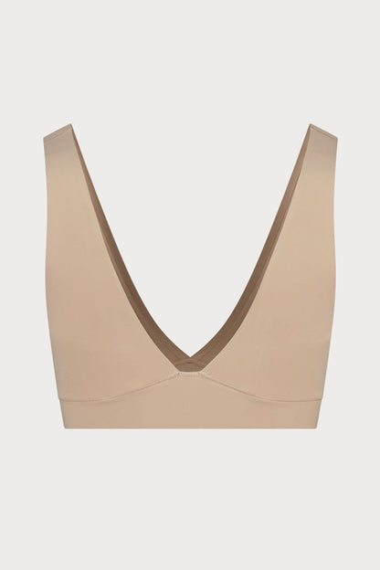 Beige Deep Plunge Bra