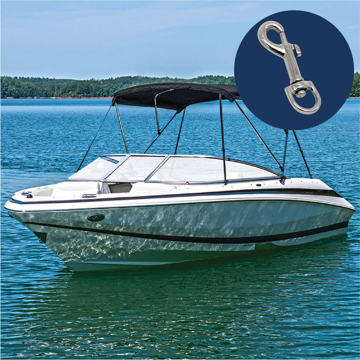 Bimini Top Swivel-Eye Bolt Snap, Zinc Alloy, 4-Pack