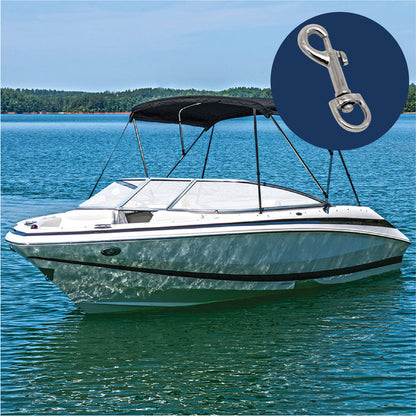 Bimini Top Swivel-Eye Bolt Snap, Zinc Alloy, 4-Pack