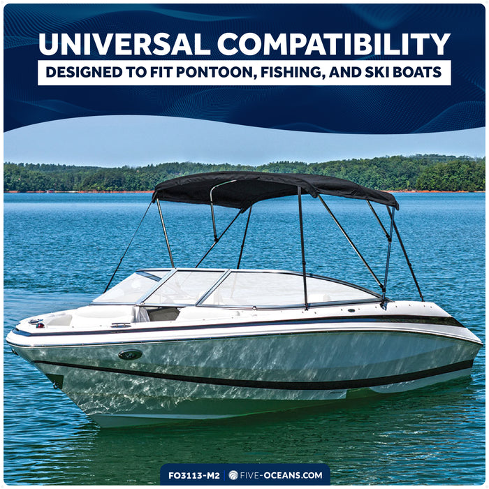 Bimini Top Universal Swivel Deck Hinge, AISI316 Stainless Steel & Black Nylon, 2-Pack
