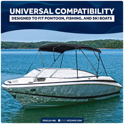 Bimini Top Universal Swivel Deck Hinge, AISI316 Stainless Steel & Black Nylon, 2-Pack