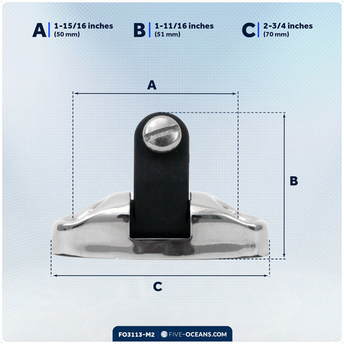 Bimini Top Universal Swivel Deck Hinge, AISI316 Stainless Steel & Black Nylon, 2-Pack
