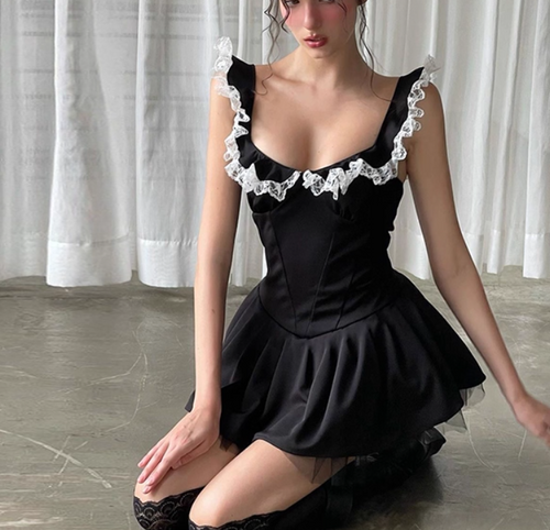 Black Homecoming Dress A-line Sleeveless Birthday Dresses