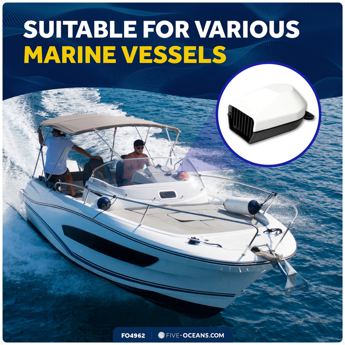 Boat Horn, 120 dB, White ABS Cover, 12V - FO4962 - Five Oceans