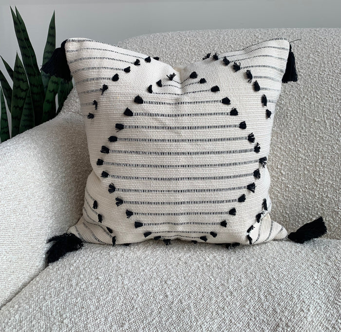 Boho Black & White Diamond Pillow Case
