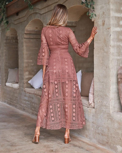 Boho High Low Dress - Mauve - SHOPJAUS - JAUS