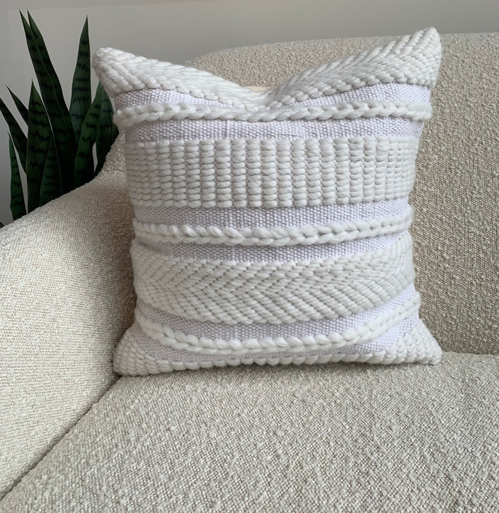 Boho White Braid Pillow Case