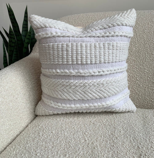 Boho White Braid Pillow Case