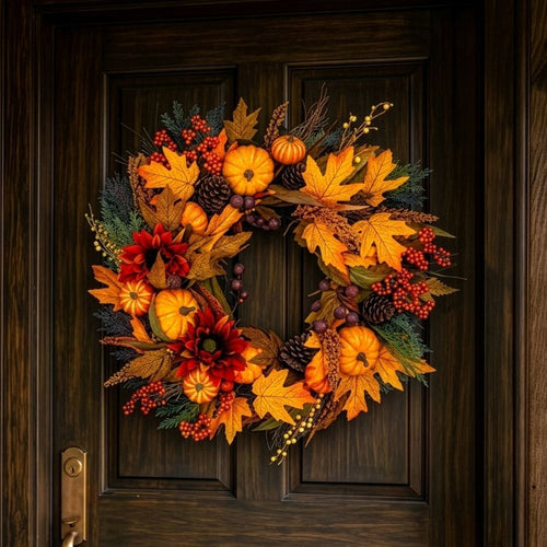Bosk Golden Harvest - 26" Wreath with Warm White LED