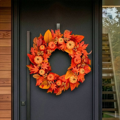 BOSK Pumpkin Orchard - 26" Wreath with 75 Warm White LED