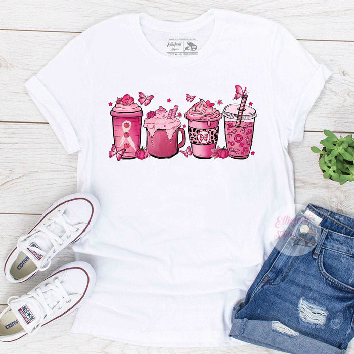 Breast Cancer Coffee Latte Shirt