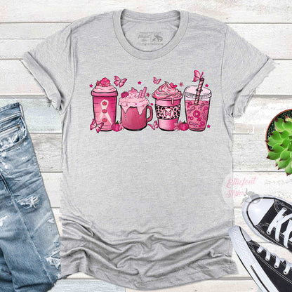 Breast Cancer Coffee Latte Shirt