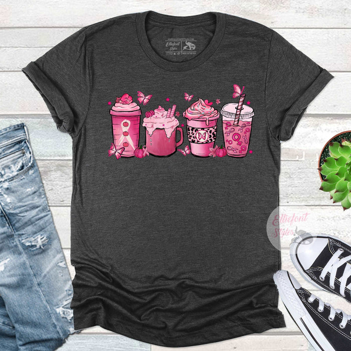 Breast Cancer Coffee Latte Shirt