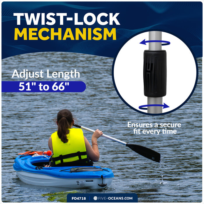 Built-In Bilge Pump Telescoping Paddle & Hook 51"- 66"