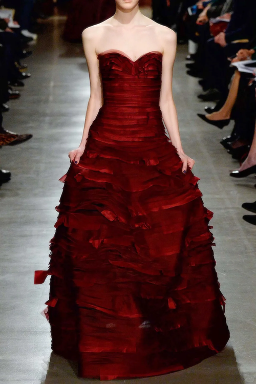 Burgundy A Line Sweetheart Neck Layered Tulle Prom Dress Wedding Guest Dress