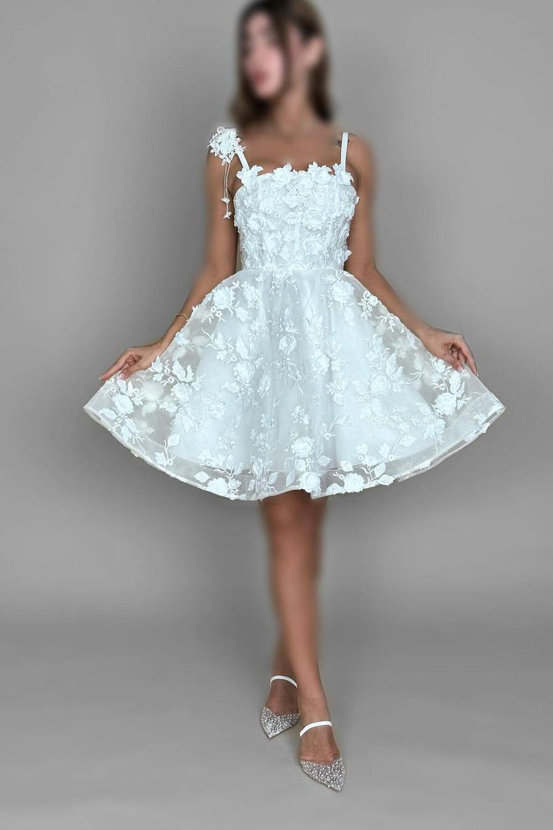 Charmingtti Strap Sleeveless Flower Prom Dress With Appliques