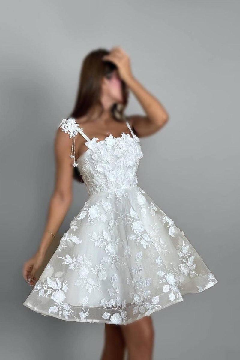 Charmingtti Strap Sleeveless Flower Prom Dress With Appliques