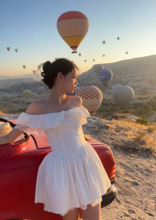 Chic Off-the-shoulder A-Line Birthday Dresses, White Hoco Dresses