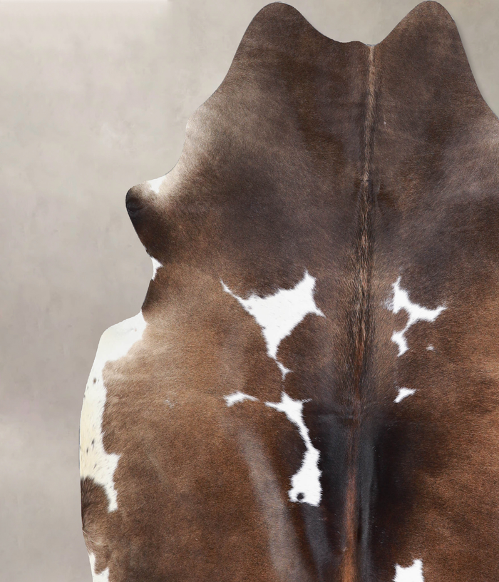 Chocolate and White Cowhide Rug #A33049