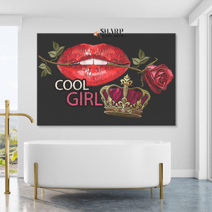 Cool Girl Lips - Fashion Wall Art - SharpWallArts