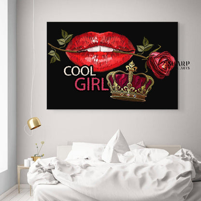 Cool Girl Lips - Fashion Wall Art - SharpWallArts