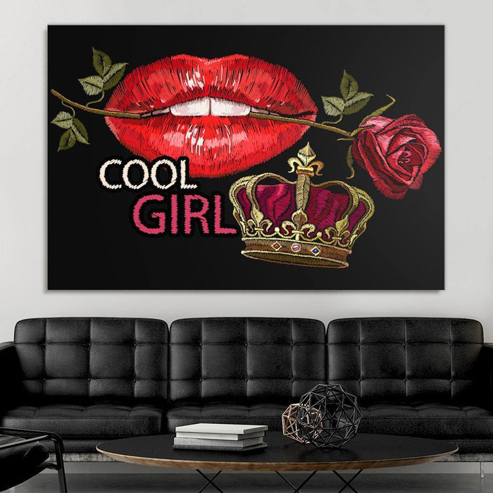 Cool Girl Lips - Fashion Wall Art - SharpWallArts