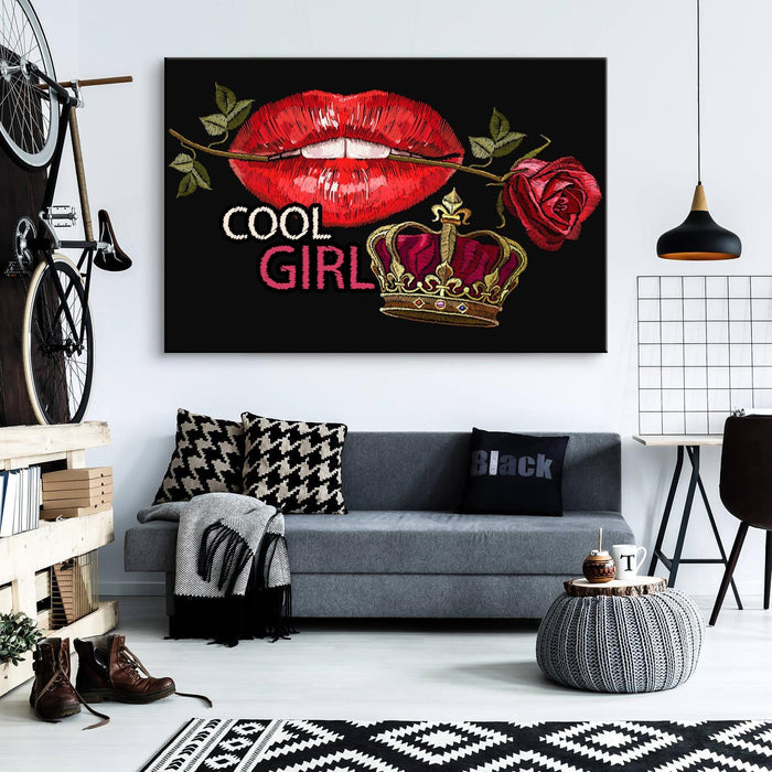 Cool Girl Lips - Fashion Wall Art - SharpWallArts