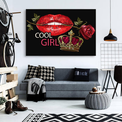 Cool Girl Lips - Fashion Wall Art - SharpWallArts