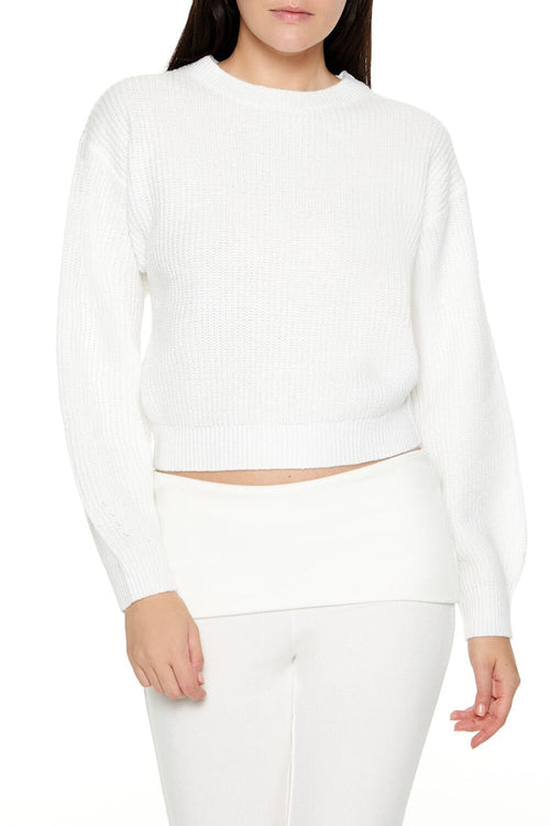 Cropped Drop-Sleeve Sweater