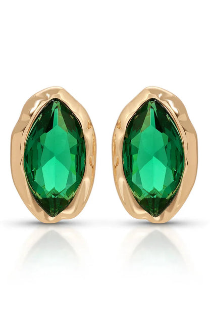 Crystal Luxe Mini Studs - Emerald