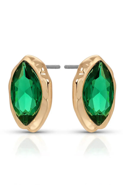 Crystal Luxe Mini Studs - Emerald