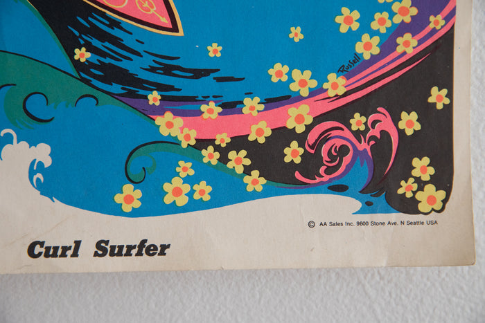 CURL SURFER | Blacklight Poster
