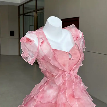 Cute a line Pink Tulle Homecoming Dress Party Dress