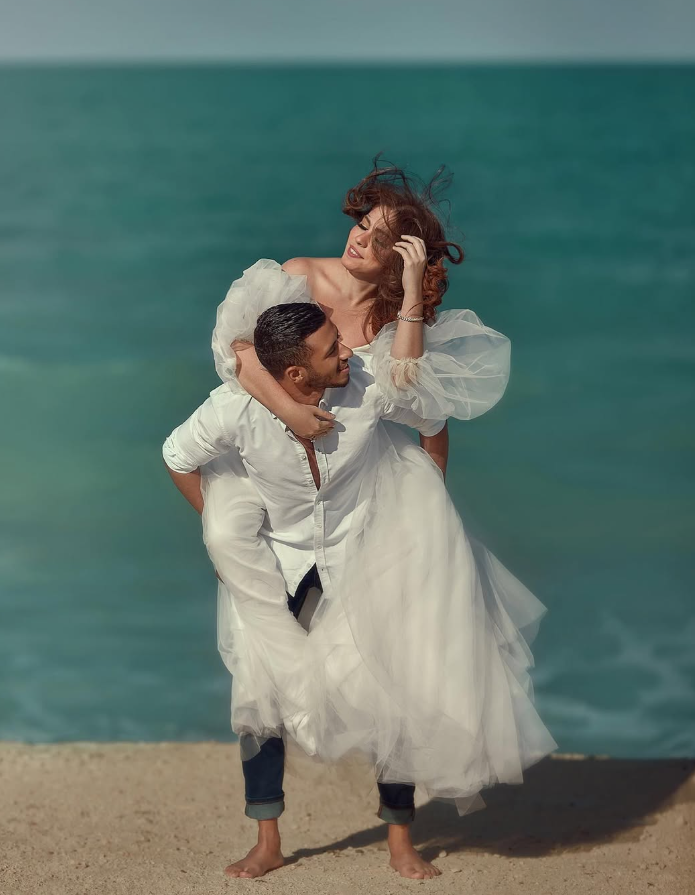 Cute A Line Puff Sleeve White Tulle Long Wedding Dress