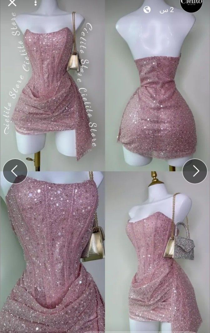 Cute Pink Sleeveless Sequined Slim Fit Hip 17th Birthday Homecoming Dress